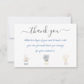 ハ書ッドを挿入感謝していするハンドハウス植物。 サンキューカード (正面)