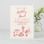 ハ書ンド描予測できな誕生日ブランチ 招待状 (スタンド正面)