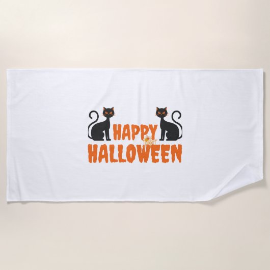 ハ最高のロウィーンハッピーハローウィンの贈り物 ビーチタオル (正面)