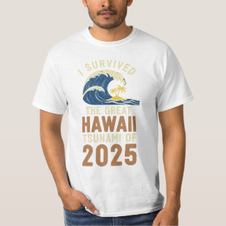 ハ生き延びワイ津波2025ビーチバケーションティー Tシャツ