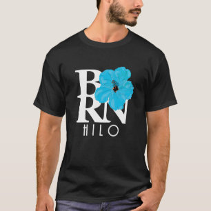 ハ生まれイロハワイブルーハイビスカス(フロントプリント) Tシャツ