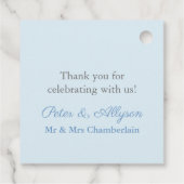 ハ絵を描ンドブルーあじさいモノグラム結婚クレスト フェイバータグ (裏面)