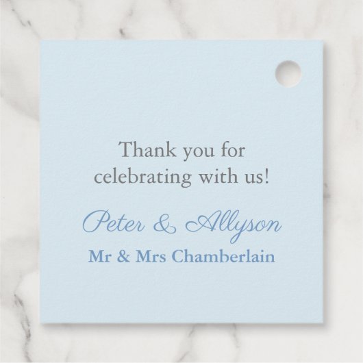 ハ絵を描ンドブルーあじさいモノグラム結婚クレスト フェイバータグ (裏面)