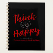 ハ考えッピーロゴブラックプランナー（8.5インチx11インチ） プランナー手帳 (正面)