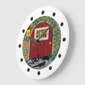 ハ虫類の歓迎 ラージ壁時計 (傾斜)