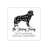 ハ飾スキファミリー差出人住所 ラバースタンプ (インプリント)