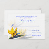 ハ鳥の楽園 ハワイアン ウェディング 返信カード (正面/裏面)