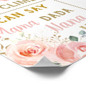 バラ色の花 1歳の誕生日記念 生まれてから1年 ポスター (角)