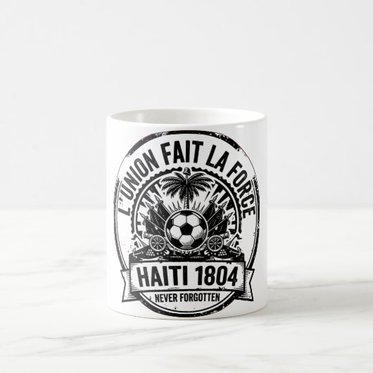 ハ Haitian 国章 ヴィンテージ アート コーヒーマグカップ (中央)