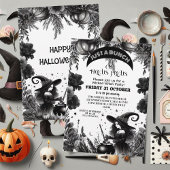 ハocusポーカス魔女パーティーゴシックスクリプト黒 招待状