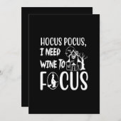 ハocusポocus 集中するためにワインが必要 招待状 (正面/裏面)