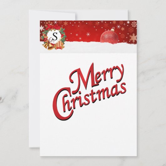 ハoliday Party | モノグラム 招待状 (裏面)