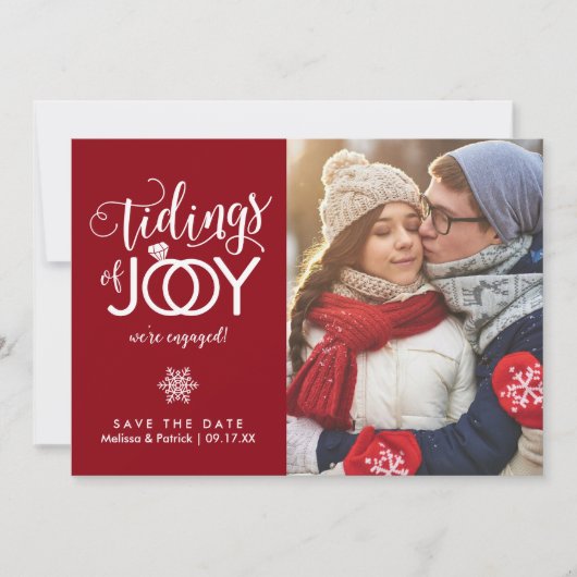 ハoliday Save the Date 新婚クリスマスカード セーブザデート (正面)