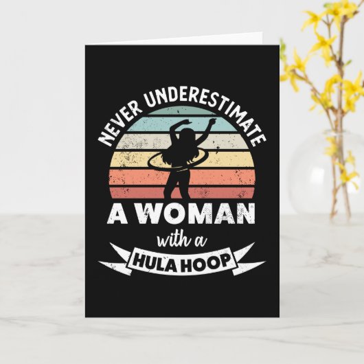 ハula hoopの女性 面白いギフト お母さんへ カード (黄色い花)