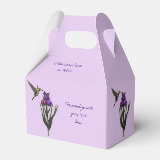 ハummingbirdとIrisの花のカスタマイズ商品 フェイバーボックス (正面サイド)