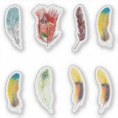 ハummingbirdsの羽根 カラフル かわいい スクラップブッキング シール (正面)