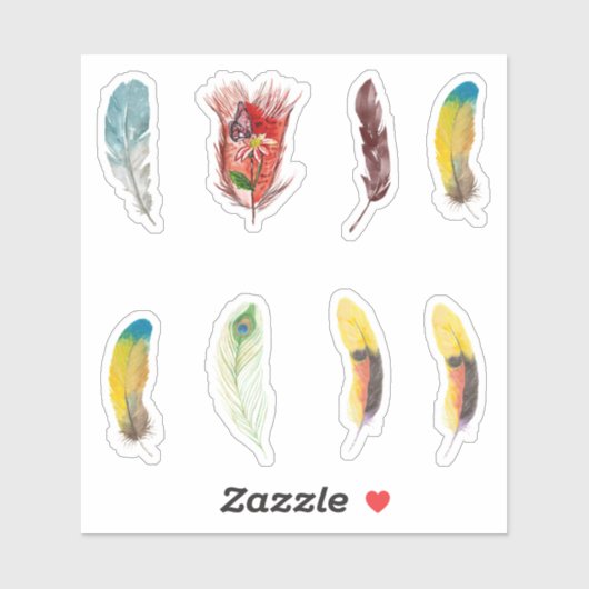 ハummingbirdsの羽根 カラフル かわいい スクラップブッキング シール (シート)