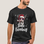 バおもしろいアHumbug Santa HatヤギSunglasses Snowfl Tシャツ (正面)