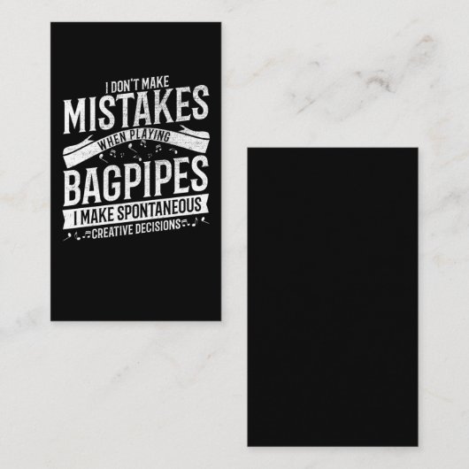 バおもしろいグパイプミュージシャンミュージックラウドベーパイパー 名刺 (正面/裏面)