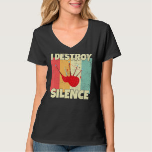 バおもしろいグパイプ楽器Iはバッグのための沈黙を破壊 Tシャツ