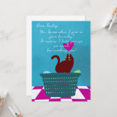 バおもしろいッドキャットからのバレンタインデーカスタムン カード (正面/裏面インサイチュ)