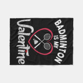 バおもしろいドミントンは私のバレンタインコーチ選手ファンL フリースブランケット (正面(横))