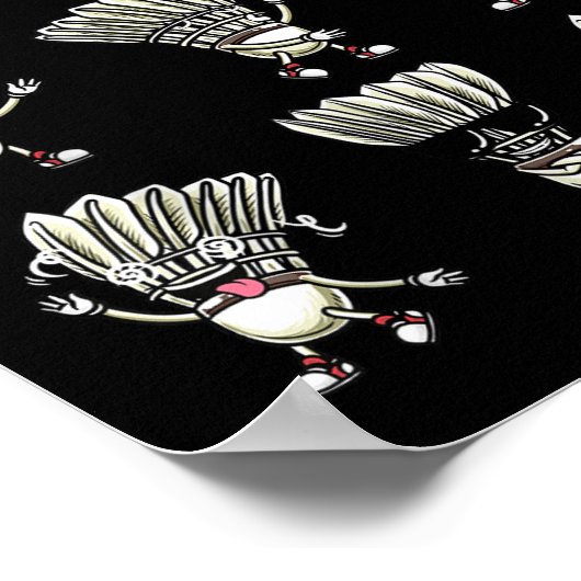 バおもしろいドミントンシャトルプレイヤーデザインメンズウィメンズ8 ポスター (角)