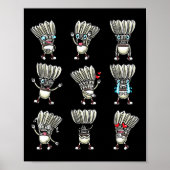 バおもしろいドミントンシャトルプレイヤーデザインメンズウィメンズ8 ポスター (正面)