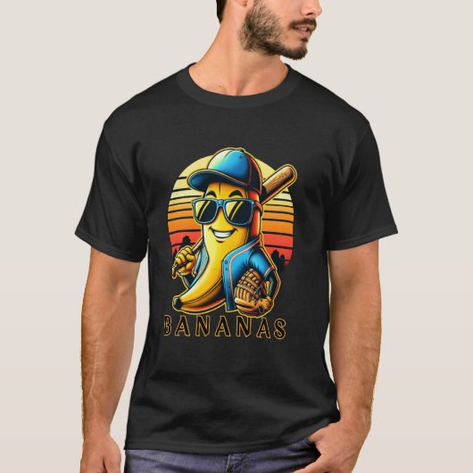 バおもしろいナ遊ス野球選手 Tシャツ (正面)