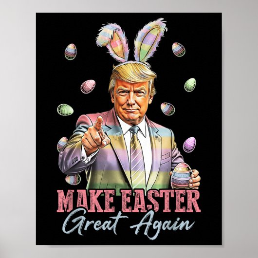 バおもしろいニーのトランプ再び素晴らしウサギH ポスター (正面)