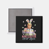 バおもしろいニーのトランプ再び素晴らしウサギH マグネット (正面/裏面)