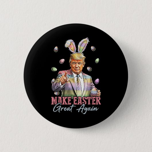 バおもしろいニーのトランプ再び素晴らしウサギH 缶バッジ (正面)