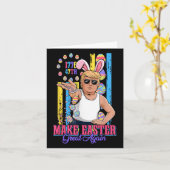 バおもしろいニー・トランプ47th塩ベミームイースターGを作る カード (黄色い花)