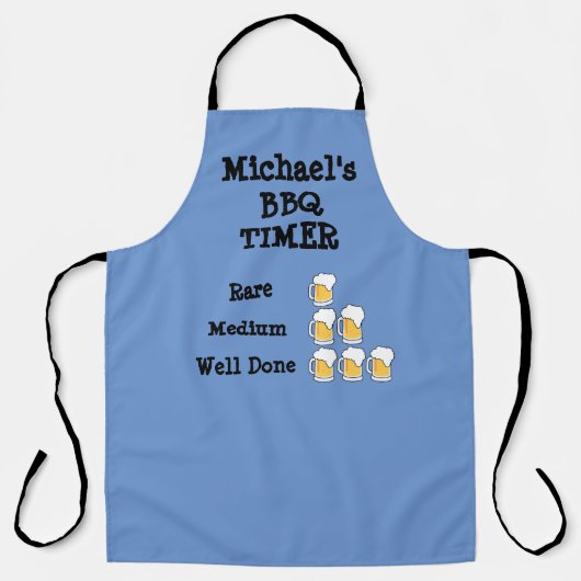 バおもしろいパーソナライズされたーベケのタイマー エプロン (正面)