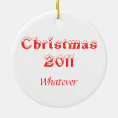 バおもしろいフバグクリスマスサンタ セラミックオーナメント (裏面)