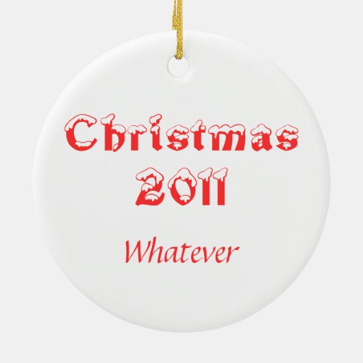 バおもしろいフバグクリスマスサンタ セラミックオーナメント (裏面)