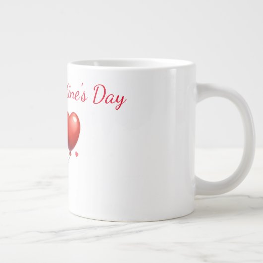 バおもしろいルーンバレンタインの黒猫 ジャンボコーヒーマグカップ (右)