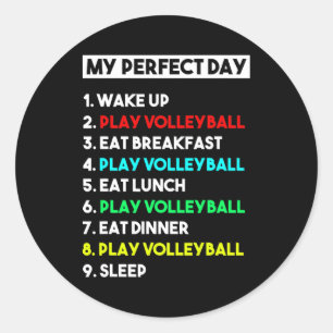 バおもしろいレーボール好きの私の完璧なバレーボールの日  ラウンドシール