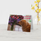 バおもしろいンタインのカー食べ物ド カード (黄色い花)