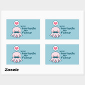 バおもしろいンタインのタコ 長方形シール (シート)