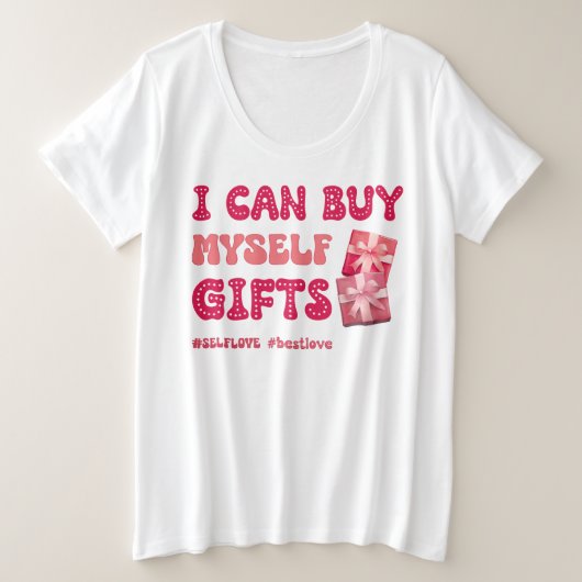 バおもしろいンタインの自己愛 プラスサイズTシャツ (デザイン正面)