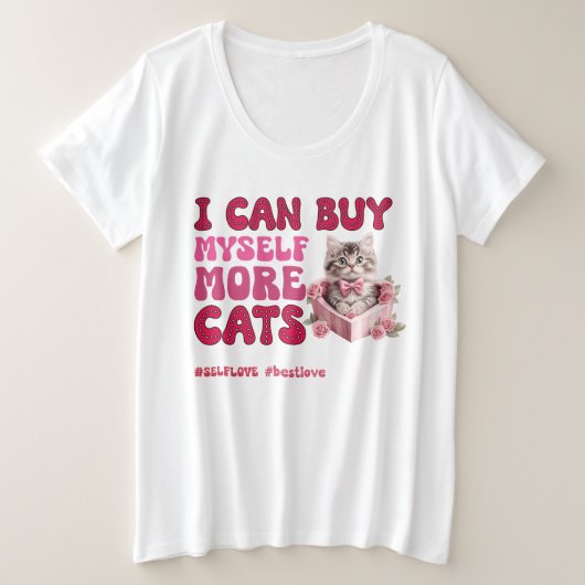 バおもしろいンタインの自己愛 プラスサイズTシャツ (デザイン正面)