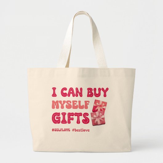 バおもしろいンタインの自己愛 ラージトートバッグ (正面)