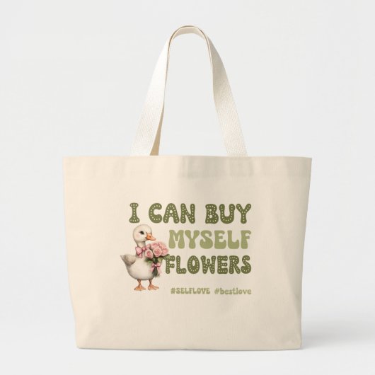 バおもしろいンタインの自己愛 ラージトートバッグ (正面)