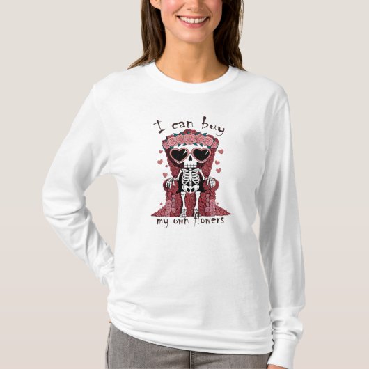 バおもしろいンタイン骨格 Tシャツ (正面)
