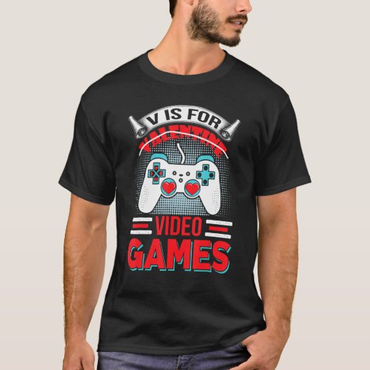 バおもしろいンタインVはビデオゲーム用 Tシャツ (正面)