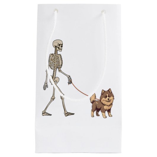 バおもしろいンプルキャットヴァンパイアハロウィン不気味子猫T スモールペーパーバッグ (正面)