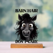 バおもしろいーの頭髪の馬ワードアート アクリルサイン (ニュートラル)