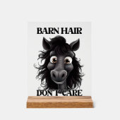 バおもしろいーの頭髪の馬ワードアート アクリルサイン (正面)