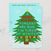 バおもしろいーフンバグアフタークリスマスホリデーパーティー 招待状 (正面/裏面)